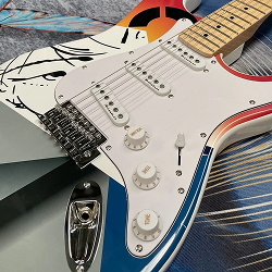 Custom Electric Guitar SSS White Pickguard Maple Fretboard Fast Ship