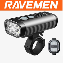 Ravemen PR2400 BRIGHT 2400 Lumens USB Bike Headlight w/ Handlebar Remote Switch