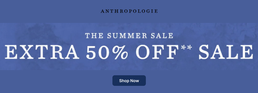Extra 50% Off Summer Sale.