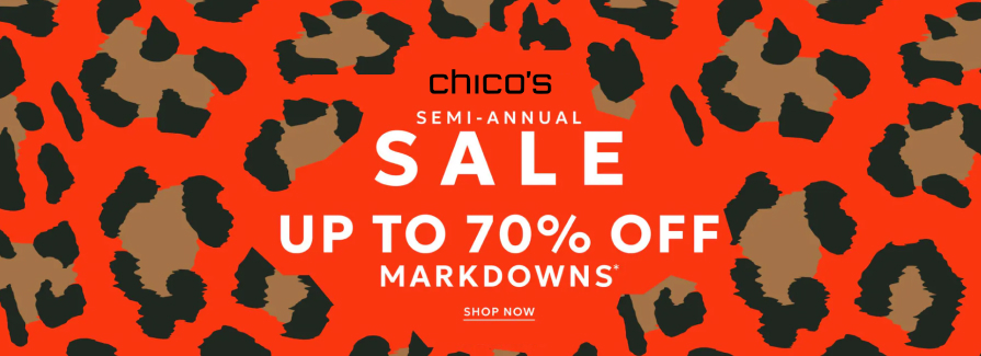 Up to 70% Off markdowns.