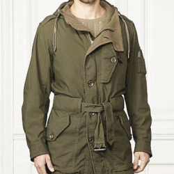 $2,995 Ralph Lauren Purple Label Gifford Olive Wool Lined Twill Parka Coat NWT