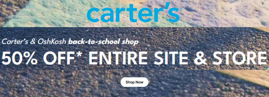50% Off Entire Site & Store.
