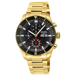 Gevril Men's 48628B Yorkville Chrono Swiss Automatic ETA 7750 Divers Steel Watch