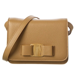 Ferragamo Leather Shoulder Bag Women's Brown