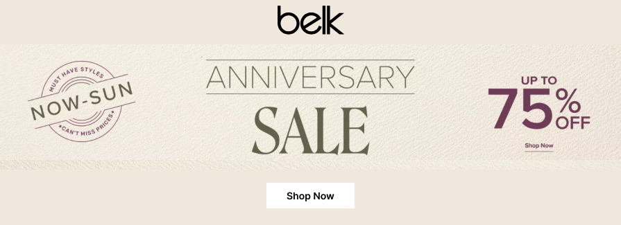 Anniversary Sale Up to 75% Off