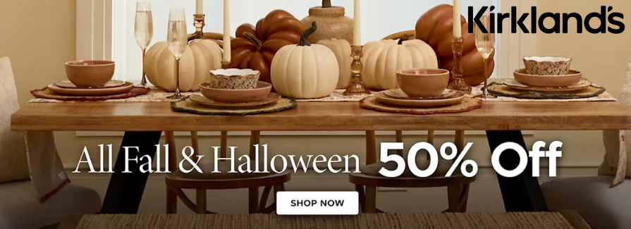 All Fall & Halloween 50% Off.