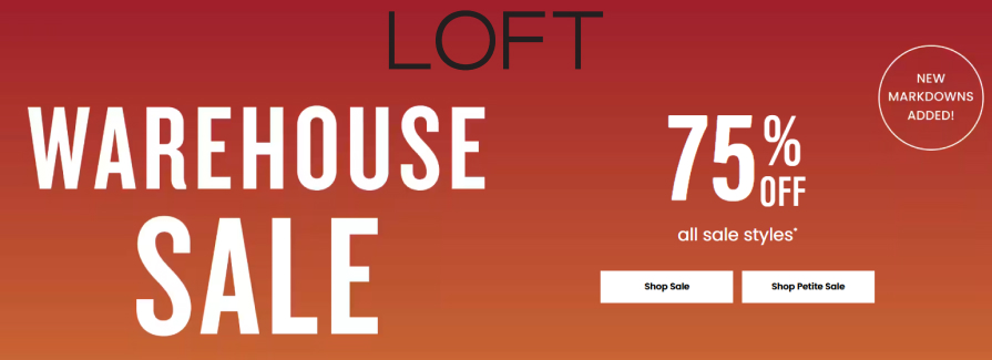 75% Off all sale styles.