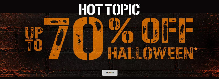 Up to 70% Off Halloween.